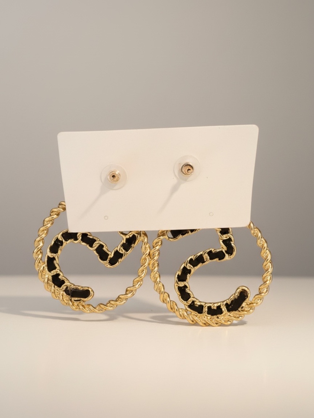 No 5 Gold and Black Number 5 Drop Earrings - Women Jewelry - Picture 2 of 5
